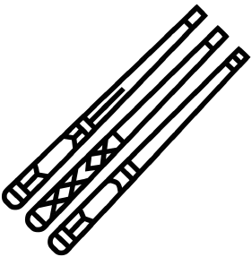 Three pool cues outline icon